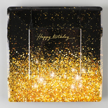 Disposable plate square paper Happy Birthday, 21 cm 1-1