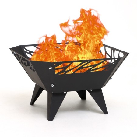 Focus for a fire, black, metal thickness 1 mm, 51.2 x 51.2 x 30.5 cm