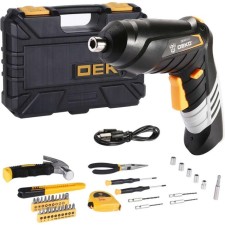 Аккумуляторная отвертка DEKO DKS4FU-Li, 4 В, 1.3 Ач, 5.5 Нм, кейс, набор инструментов 36 шт.   10711