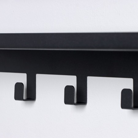 Set of shelves with hooks loft, 2 shelves: 350 × 100 × 35 mm, 350 × 100 × 80 mm, color black-4