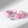 Bracelet Leather "Bat", pink color in silver