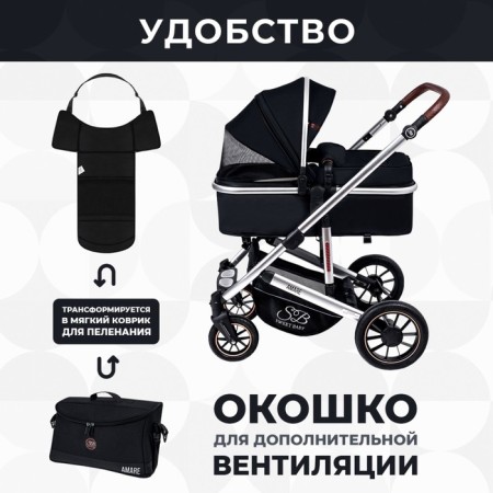 Stroller transformer Sweet Baby Amare, Black color-4