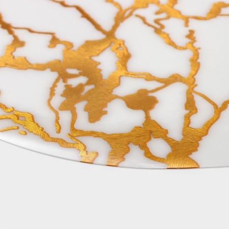 Serving napkin on the table "marble", d = 38 cm, white color-2