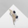 Brooch "dew" with leaves, colored in silver