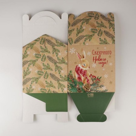 Confectionery box with a window, a chest, a “fairy tale” 20 x 20 x 20 cm, New Year-5