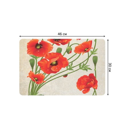 A set of napkins for setting the table “Bouquet of poppies”, rectangular, rounded edges, size 30x46 cm, 4 pcs-2