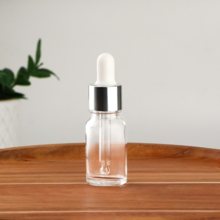 A bottle for storage, with a pipette, 10 ml, silver/white color-1