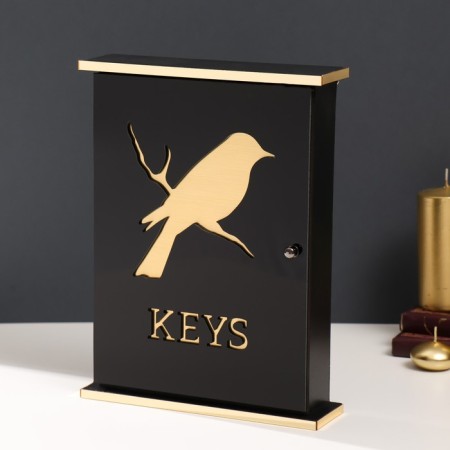 Keywater tree "Bird on a branch" Black, mirror 6x22.3x29.5 cm-1
