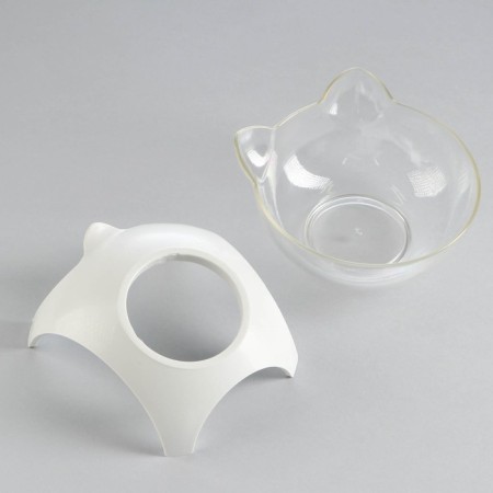 The bowl is transparent on a white stand 10 x 12 x 13.5 cm-4