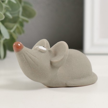 Souvenir ceramics "Gray mouse with red nose" 5.5x10x5.5 cm-2