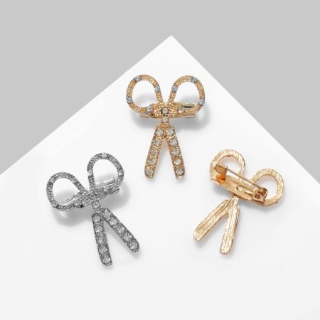 Brooch "Scissors" are small, color mix (indivisible packing 12 pcs., Price per pcs.)-2