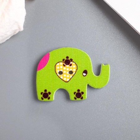 A set of buttons of decorative wood "Elephants" (set 12 pcs) 3x2.6 cm-1