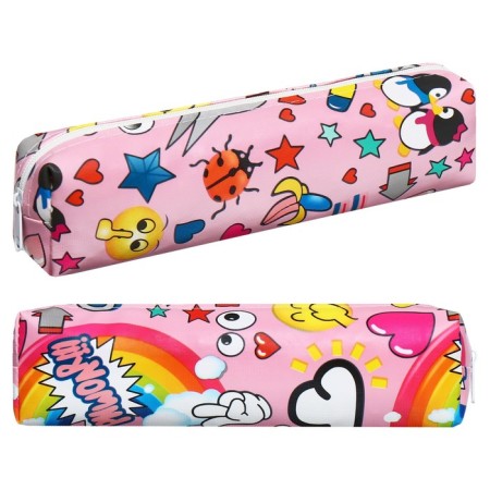 School Penal on the zipper "Stickers" Calligrata, pink