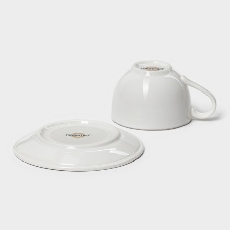 Coffee steam porcelain Magistro la Perle, 2 objects: a cup 100 ml, a saucer d = 11.5 cm, white color-5