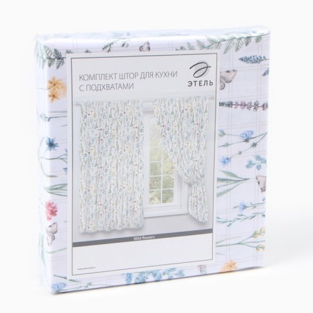 A set of curtains d/kitchen with sequences of Ethel "Wild Flowers" 145x180cm-2 pcs., 100% p/e-5