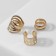 Earrings "Kaffa" set 3 pcs, lines, color gold