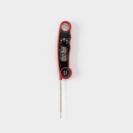 Electronic thermometer on batteries, with a magnet and opening, 16 × 3.7 × 2 cm