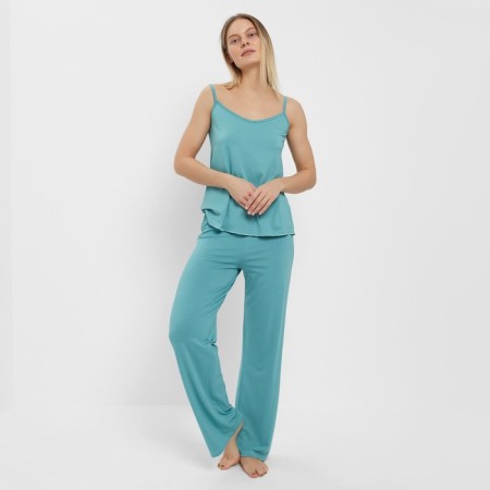 Female pajamas (T -shirt, trousers) Biryuza color, size 52-1