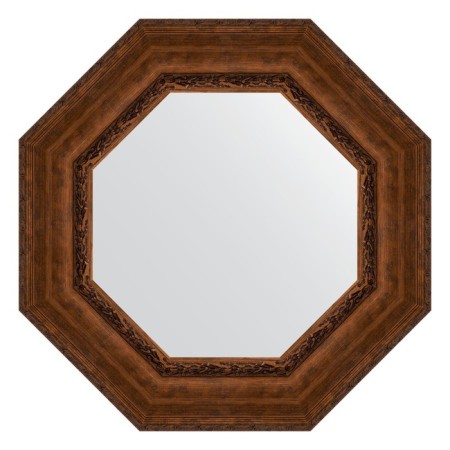 Mirror in the baguette frame, aged bronze with an ornament of 120 mm, 67x67 cm