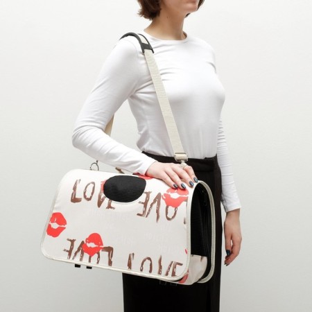 Bag - Animal Carriage "Love", size m, white, 45 x 21 x 27 cm,-9
