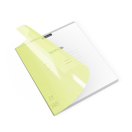 Notebook 24 sheets in the Erichkrause Coverpro Neon Classica, plastic cover, OFSET block, whiteness 100%, yellow-1