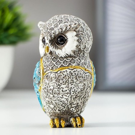 Souvenir Polystone "Seven Gray Filin with blue wings" NR 7 pcs 9.8; 9; 8.4; 7.3; 6.7; 6; 5.5 cm-4