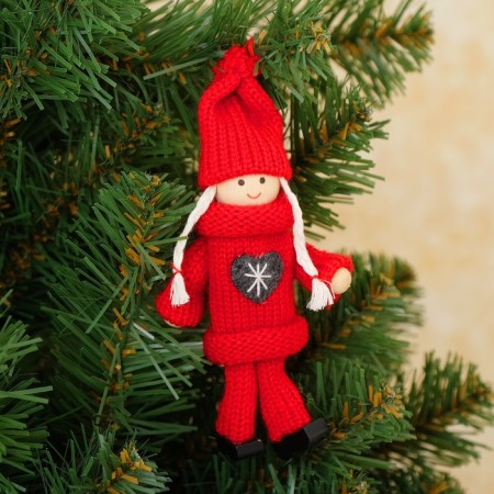 Toy - suspension "Doll in a suit", red color, mix-2
