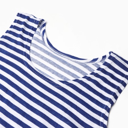 T -shirt men's vest, white/blue color, size 52-1