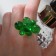Ring "Molecules", green color, 17 size