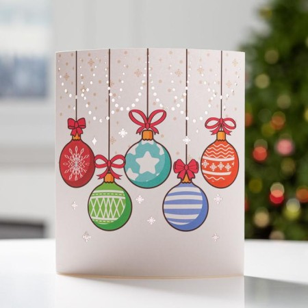 LED figure "Christmas balls" 17 × 20 × 8 cm, cardboard, battery AAX2 (not in the kit), glow warm white-1