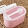 Plastic jar for bulk products "pleasure", oval, with a spoon, 13.5 × 9.5 × 8.5 cm, color mix