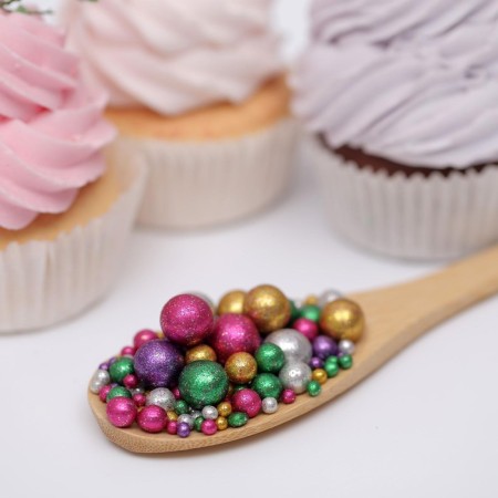 Confectionery Sprinking with glitter "Brill": green, gold, silver, purple, fuchsia, 50 g-1