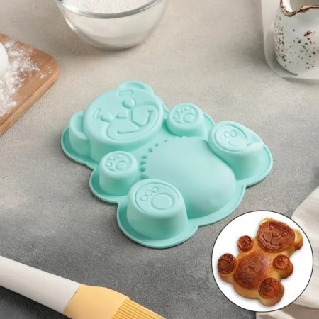 Baking uniform "Bear", silicone, 17.5 × 15 × 3 cm, color mix-5