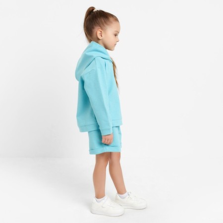 Костюм детский (толстовка, шорты) KAFTAN "Basic line", рост 86-92, бирюзовый меланж-1