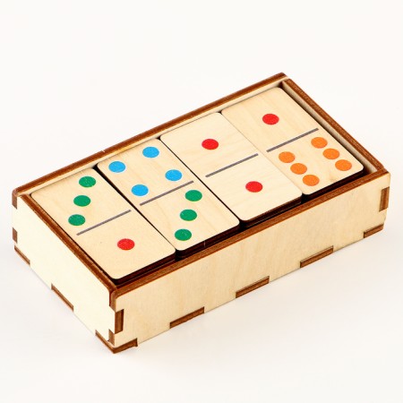 Domino wooden "color" 28 chips 50x25 mm