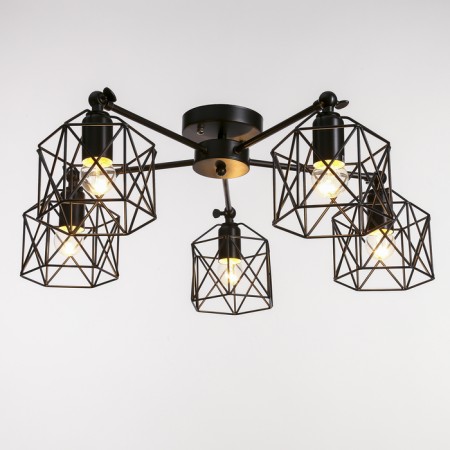Chandelier "Network" 5x40W E27 Black 70x70x34 cm Bayerlux-1
