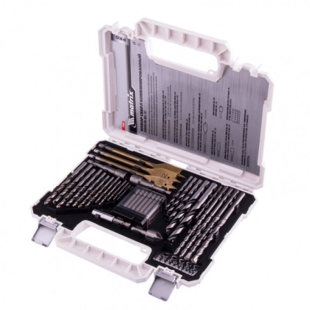 Set of drill and bit Matrix Pro 725650, 50 items, on metal/concrete/wood, perki, bits-1