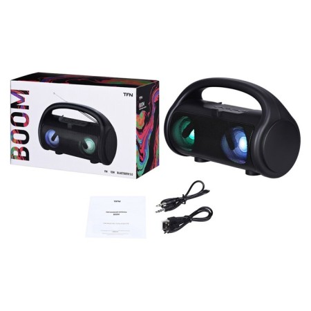 Portativana column Boom, 10 watts, 1200 mAh, BT, FM, backlight, black-6