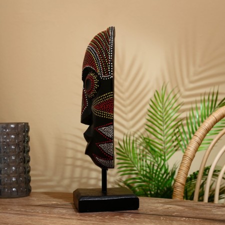 Mask "BU" on a stand, Albezia 20x10x45 cm-2
