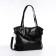 Soper bag with zipper, black color