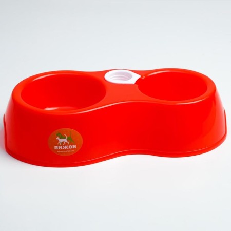 Double round bowl, 27 x 16 x 6.5 cm, red-2