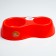 Double round bowl, 27 x 16 x 6.5 cm, red