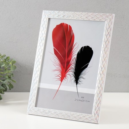 Photo frame Plastic format A4 "Double Spit" silver with holographia 24.4x33.3 cm-1