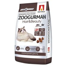 Сухой корм  Zoogurman Hair & Beauty, для кошек, птица, 1.5 кг