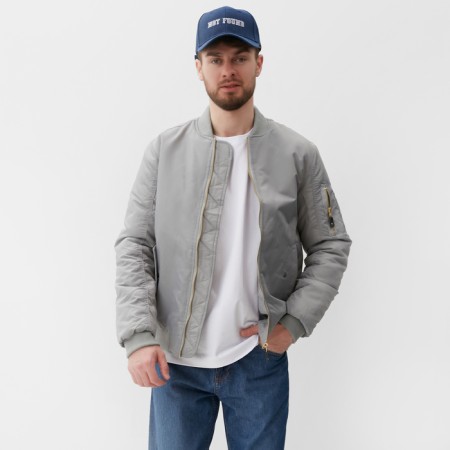 Male bomber with zipper Mist, size 46, gray