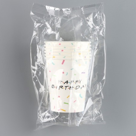 A one -time paper glass "Happy Birthday", a set of 6 pcs., 250 ml-2