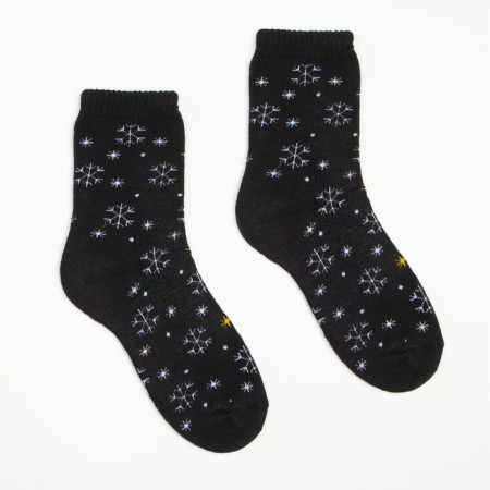 Women's socks "Snowflakes", black color, size 23-25-1