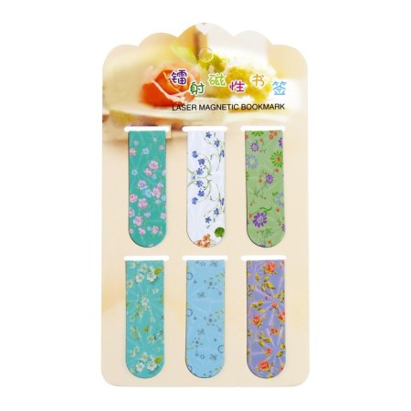A set of magnetic bookmark for books Calligrata 6 pieces, "Flowers", mix-5