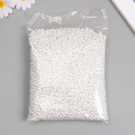 Beads for creativity plastic "Pearl of white oval" set 500 grams 0.5x0.5x0.7 cm-3