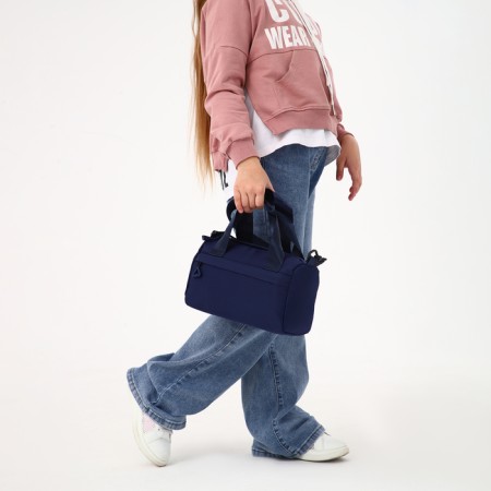 Sports bag with lightning, external pocket, blue color-5